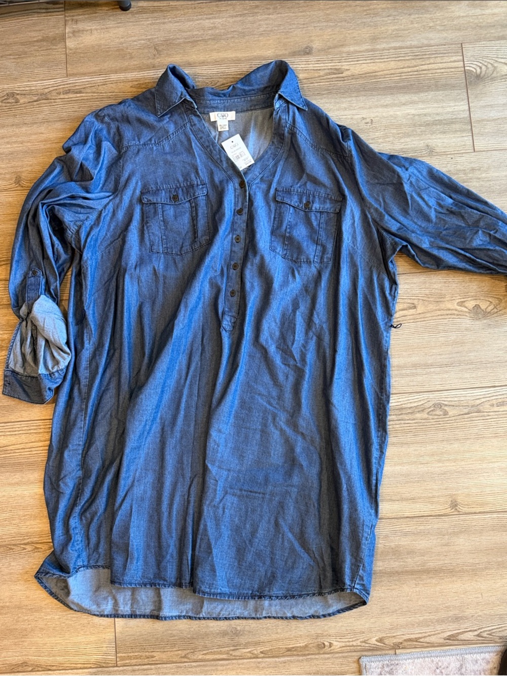 Cato Men's Indigo Button-Front Lightweight Shirt Jacket